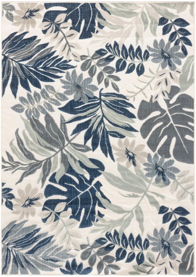 Nourison Home Nourison Suncoast SNC02 7'10" x 9'10" Blue Tropical Rug - 4' x 6'