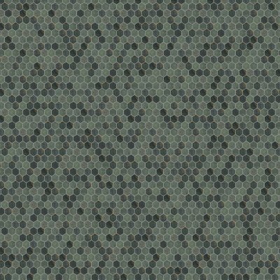 Marble Systems Brass, Verde Tia Honed Hexagon 2 Waterjet Marble Mosaic 10 1/4x11 3/4 - Brass - 10 1/4" x 11 3/4" x 3/8"