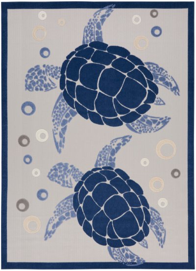 Nourison Home Nourison Aloha ALH27 5'3" x 7'5" Navy Blue Coastal, Nautical & Beach Rug - 9' x 12'