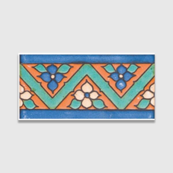 #136 B Glazed Flower Ceramic Border Tiles 3x6 - #136 B