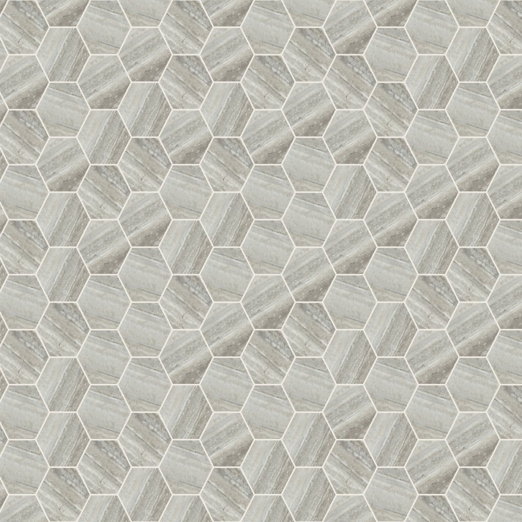 Qualis Ceramica Luxury Treiste Travertini 6" Hexagon Polished - Cream