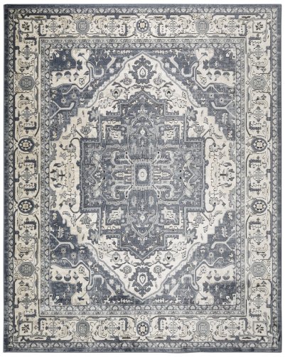 Nourison Home Nourison Quarry QUA18 3'9" x 5'9" Navy Ivory Vintage Indoor Rug - 7'10" x 9'10"