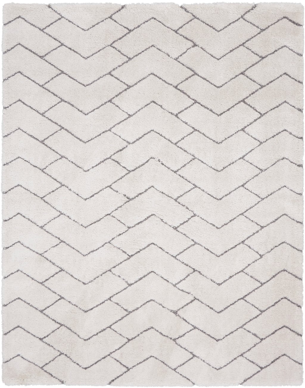 Nourison Home Nourison Dreamy Shag DRS03 7'10" x 9'10" Ivory Grey Shag Indoor Rug
