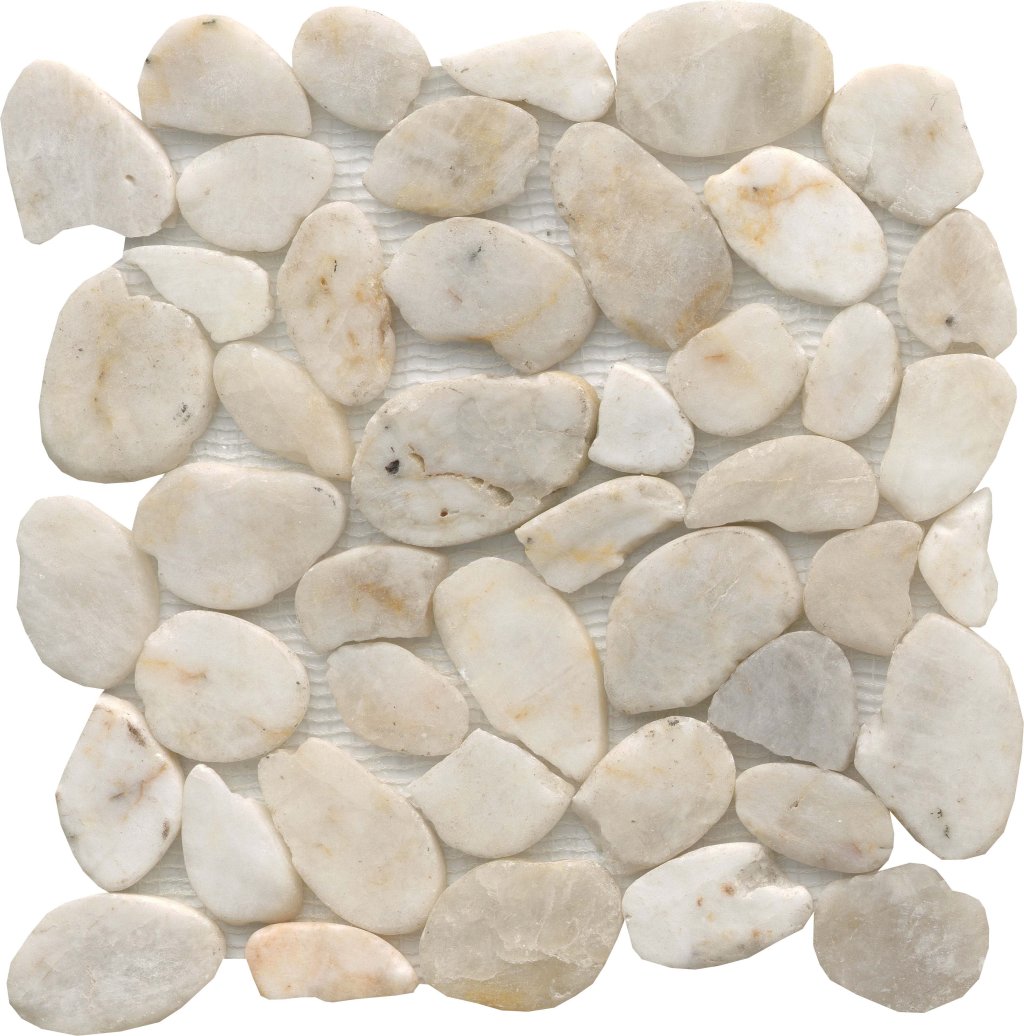 Emser Tile RIVERA FLAT PEBBLES MOSAIC -PEB - Cream