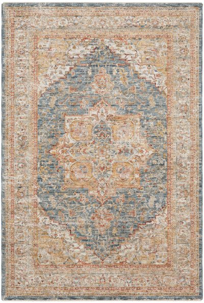 Nourison Home Nourison Petra PTR06 9'3" x 12'7" Ivory Blue Vintage Indoor Rug - 3'11" x 5'11"