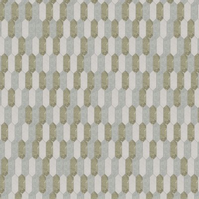 Marble Systems Olive Green, Britannia Dark, Britannia Honed Medium Picket Waterjet Marble Mosaic 13 3/16x11 1/16 - Olive Green, Britannia Dark, Britannia - 13 3/16" x 11 1/16" x 3/8"