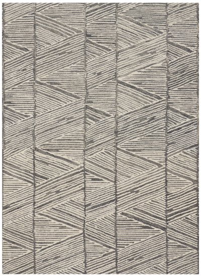 Nourison Home Nourison Vail VAI01 2'3" x 7'6" Grey White Modern Indoor Rug - 3'9" x 5'9"