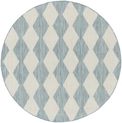 Nourison Home Nourison Positano POS04 8' x 10' Aqua Modern Rug - 10' Round