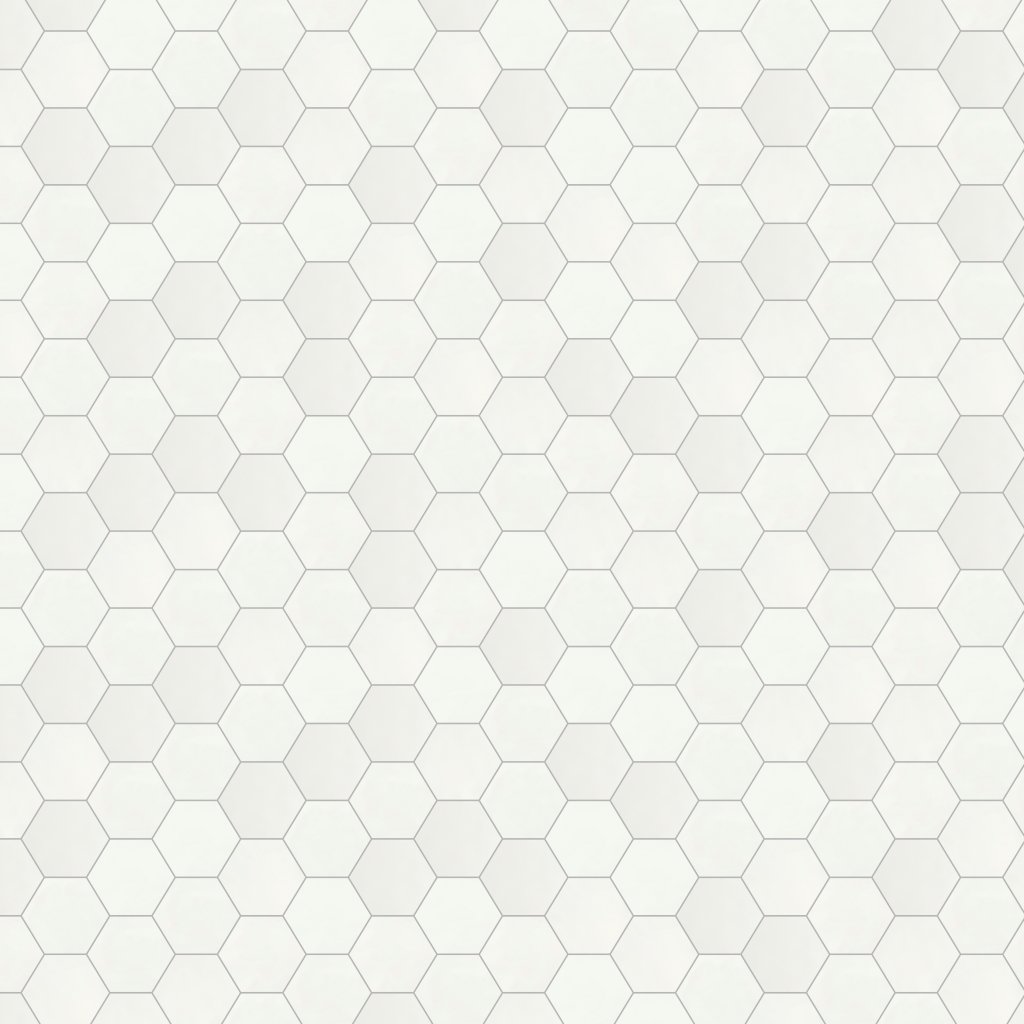 American Olean Playscapes - Meringue, Hexagon, 4, Undulated, Glossy (PS70) - Meringue