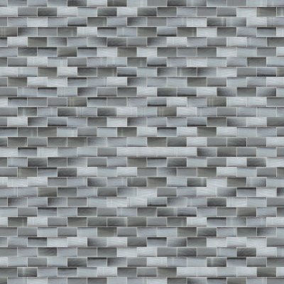 Qualis Ceramica Riviera Tileworks Chelsea 2"x4" Linear Dark Grey Glass Brick Pattern Mosaic - 12" x 12"
