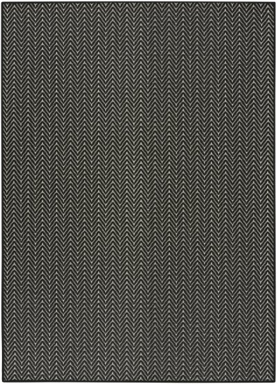Nourison Home Nourison Horizon Indoor/Outdoor HOZ02 5' x Round Black Modern Rug - 5' x 7'
