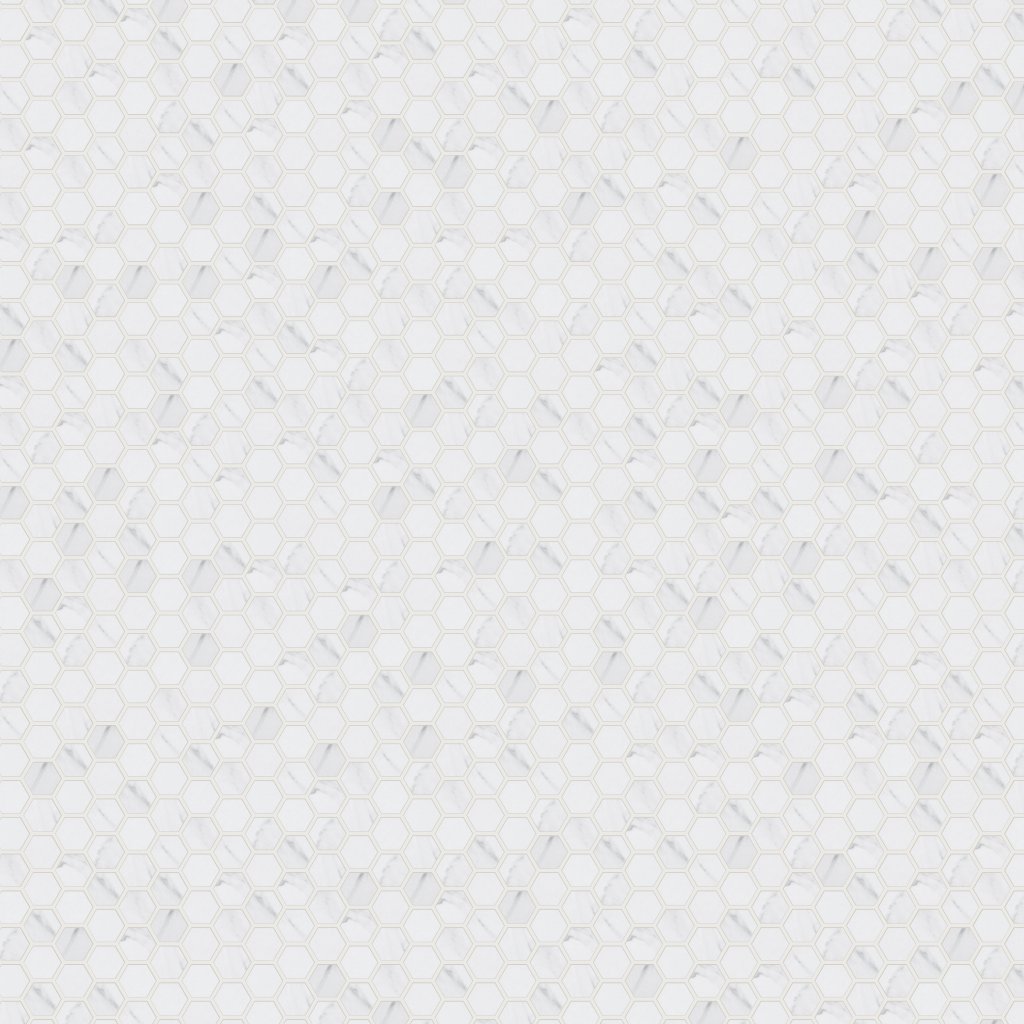 Qualis Ceramica Treasure Statuario 2X2 Polished Hexagon Mosaic - Grey