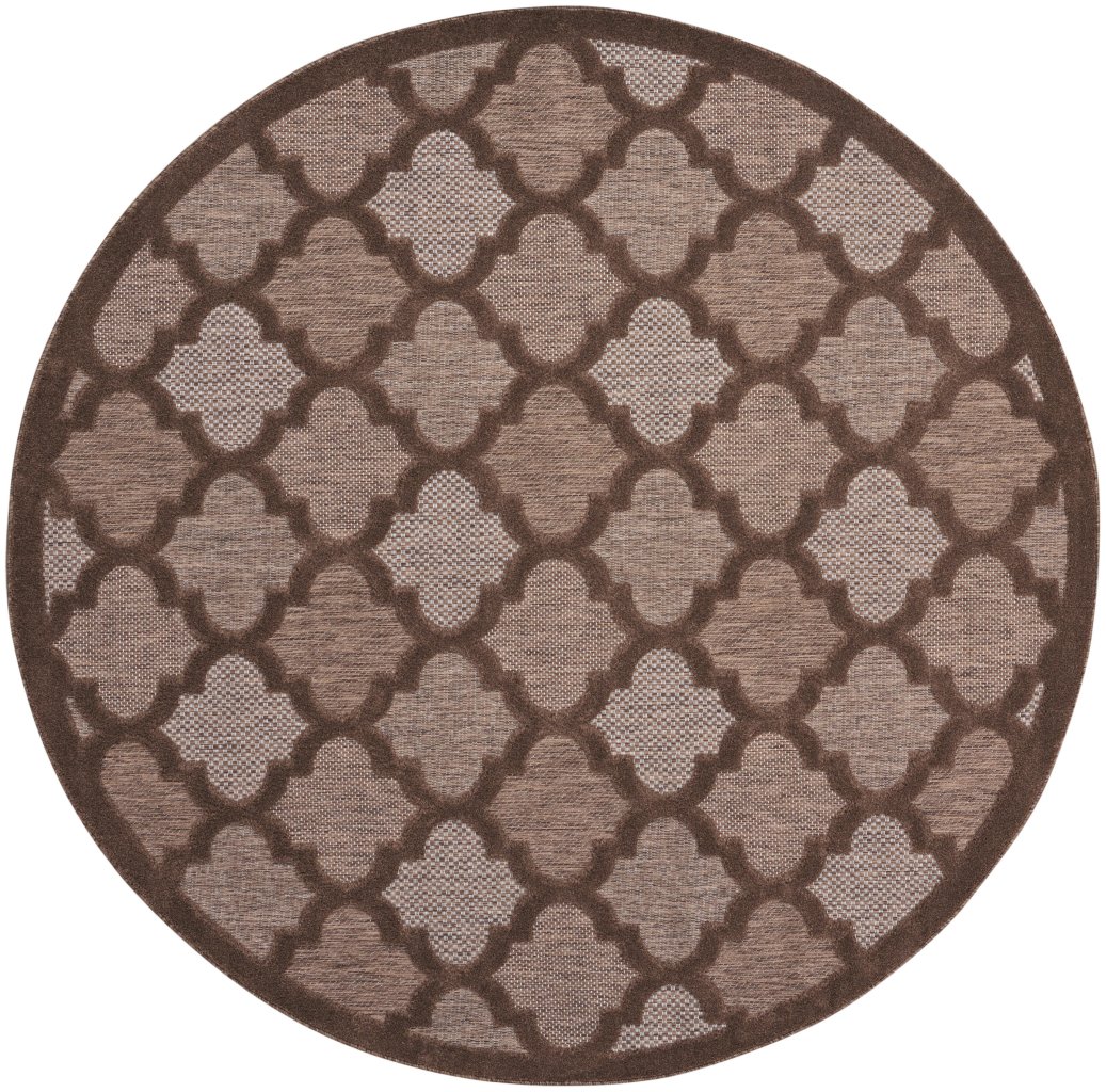 Nourison Home Nourison Easy Care NES01 6' x Round Brown Modern Rug