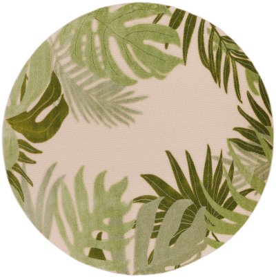 Nourison Home Nourison Aloha ALH40 2' x 6' Ivory Green Outdoor Rug - 7'10" Round