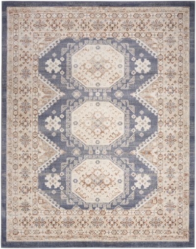 Nourison Home Nourison Serenity Home SRH01 5'3" x 7'3" Ivory Blue Vintage Indoor Rug - 7'10" x 9'10"