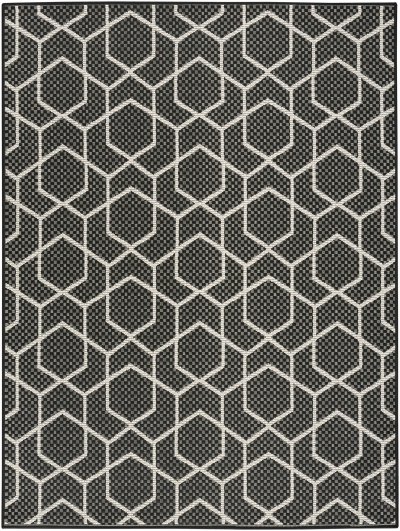 Nourison Home Nourison Horizon Indoor/Outdoor HOZ01 5' x 7' Black Modern Rug - 5' x 7'