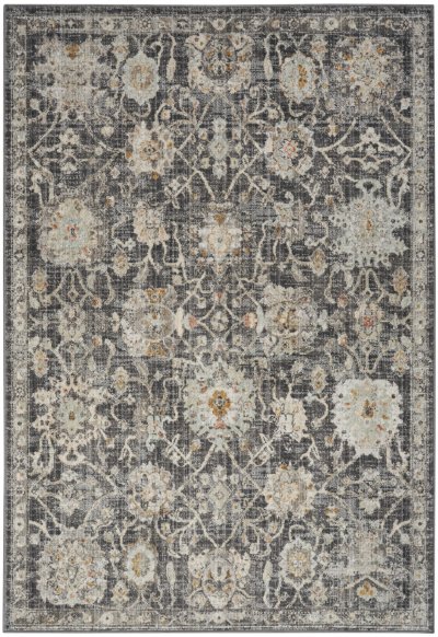 Nourison Home Nourison Oushak Home OUS01 2' x 6' Charcoal Vintage Indoor Rug - 5'5" x 7'3"