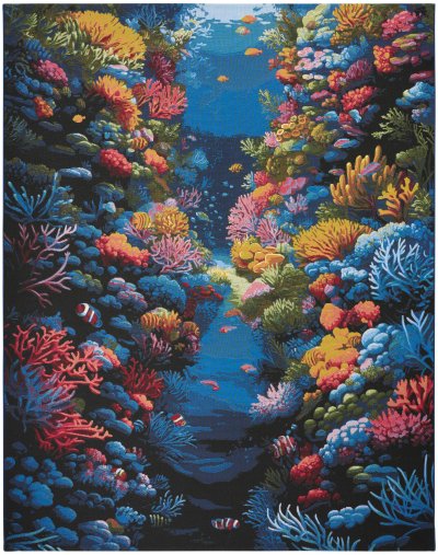 Nourison Home Nourison Color Splash CSP03 4' x 6' Multicolor Coastal, Nautical & Beach Rug - 5'3" x 7'3"