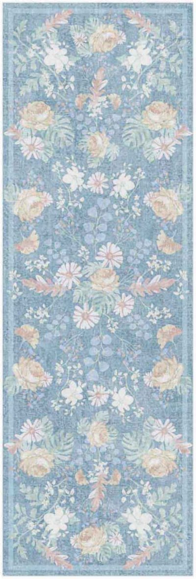 Nourison Home Nourison Botanical Washables BOT02 7'6" x 9'10" Blue Multicolor Farmhouse Indoor Rug - 2' x 6'