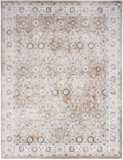 Nourison Home Nourison Astra Machine Washable ASW16 5'3" x 7' Silver Taupe Vintage Indoor Rug - 7'10" x 10'