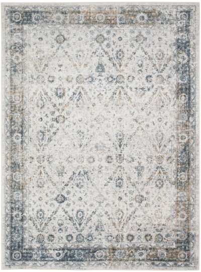 Nourison Home Nourison Astra Machine Washable ASW16 2'2" x 8' Ivory Blue Vintage Indoor Rug - 4' x 6'