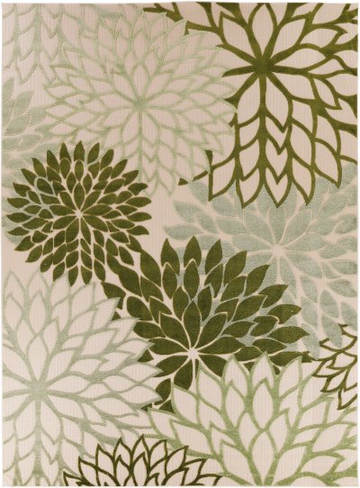 Nourison Home Nourison Aloha ALH05 12' x 15' Ivory Green Tropical Rug - 12' x 15'