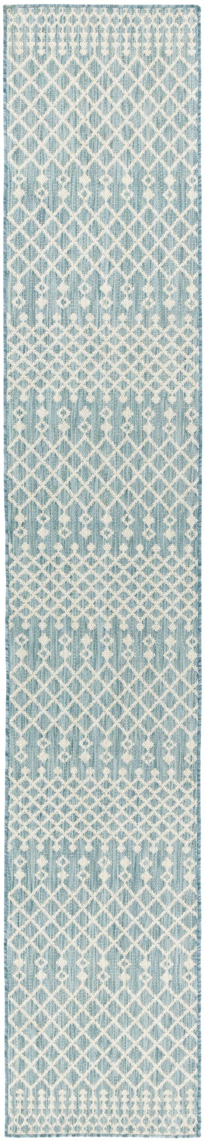 Nourison Home Nourison Positano POS02 2'2" x 10' Aqua Modern Rug - 2'2" x 12'
