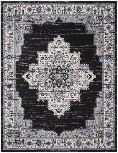 Nourison Home Nourison Passion PSN03 5'3" x 7'3" Black Ivory Vintage Indoor Rug - 8' x 10'