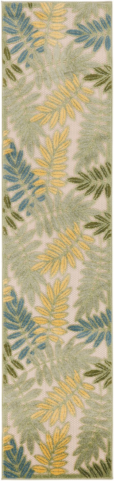 Nourison Home Nourison Aloha ALH18 5'3" x Round Green Multicolor Outdoor Rug - 2' x 6'