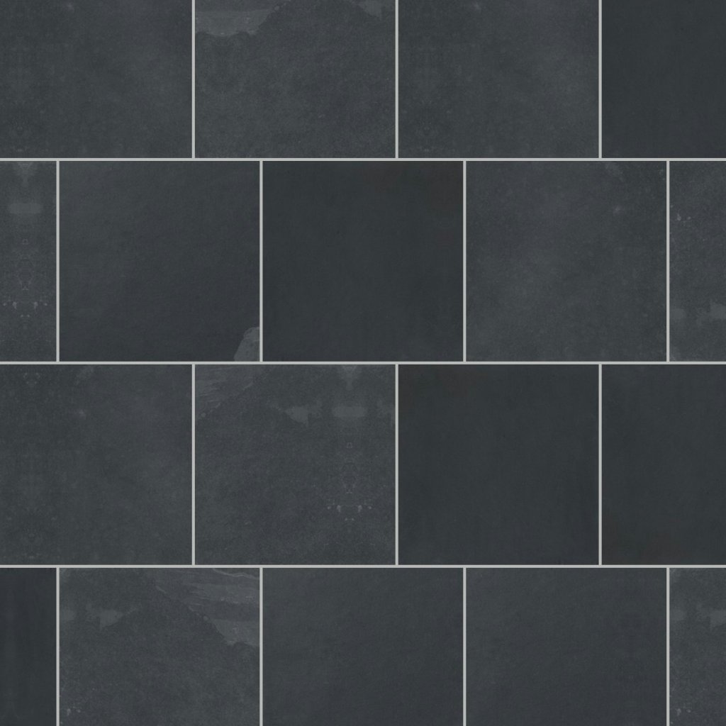 American Olean Slate - Brazil Black, Square, 16X16, Natural Cleft (S762) - Brazil Black