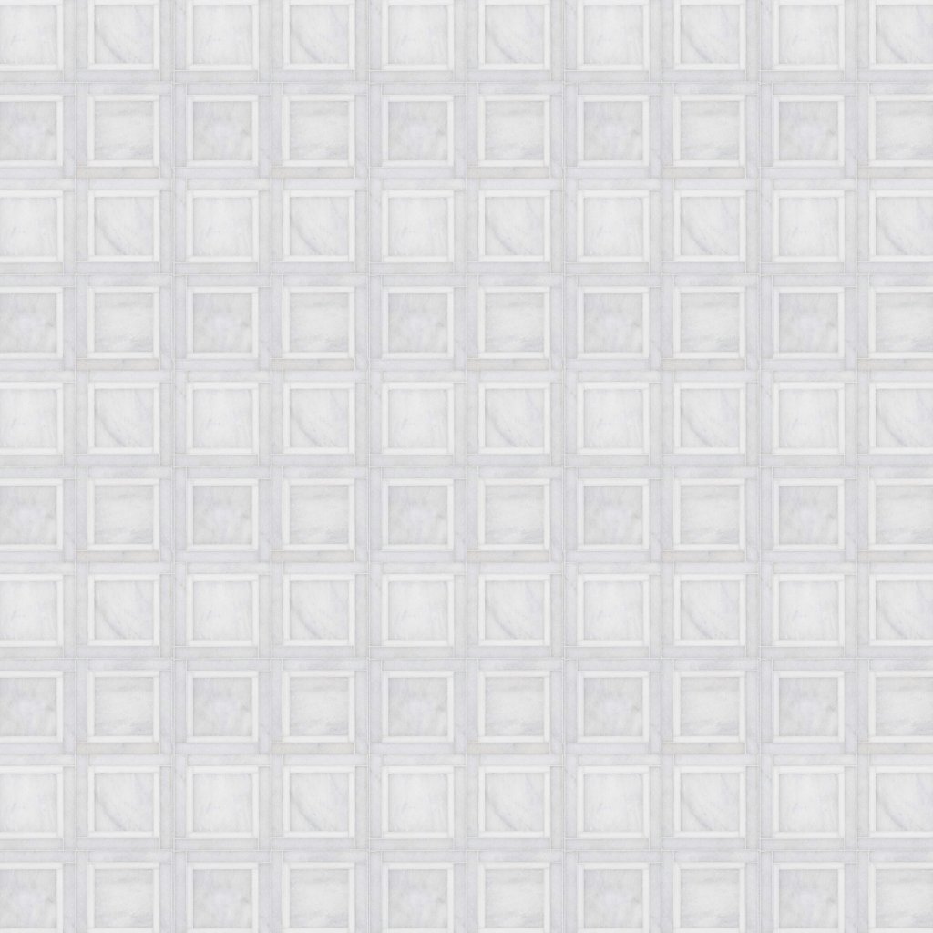 Marble Systems Snow White, Avalon Multi Finish Cambridge Marble Mosaic 12x12 - Snow White, Avalon