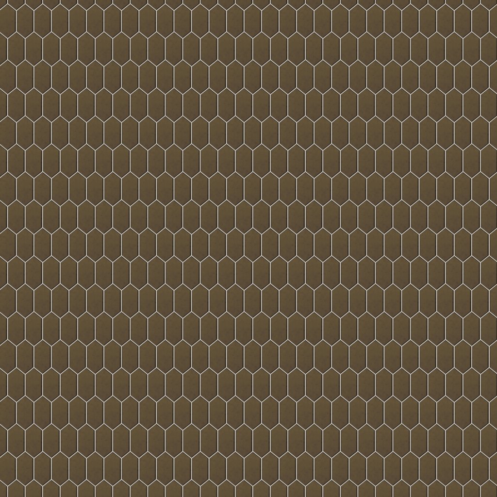 Qualis Ceramica Obsidian Bronze Beveled Hexagon Mosaic
