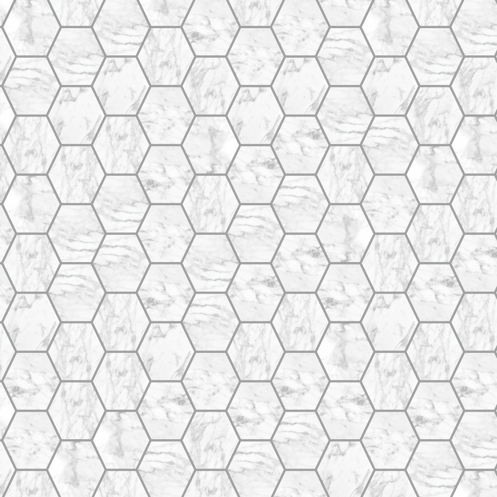 Qualis Ceramica Luxury Milano Statuario 6" Hexagon Polished - Grey