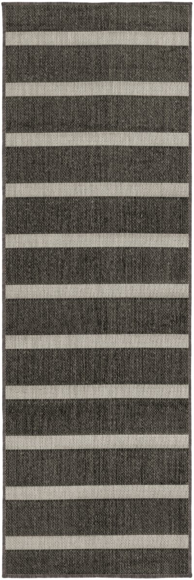 Nourison Home Nourison Positano POS03 4' x 6' Black Ivory Modern Rug - 2'2" x 10'