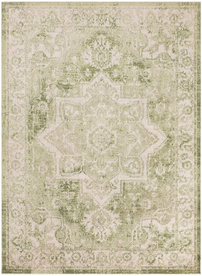 Nourison Home Nourison Astra Machine Washable ASW12 2'2" x 4' Ivory Green Vintage Indoor Rug - 4' x 6'