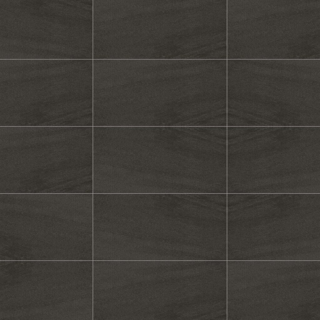 Marble Systems Atelier Black Honed Concrete Look Porcelain Tile 12x24 - Atelier Black