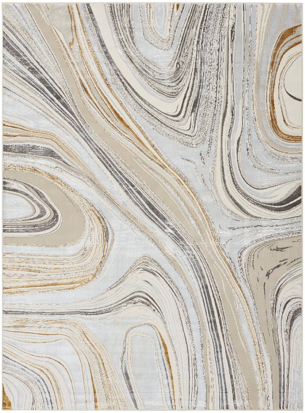 Nourison Home Nourison Glam GLM21 9' x 12' Grey Gold Modern Indoor Rug