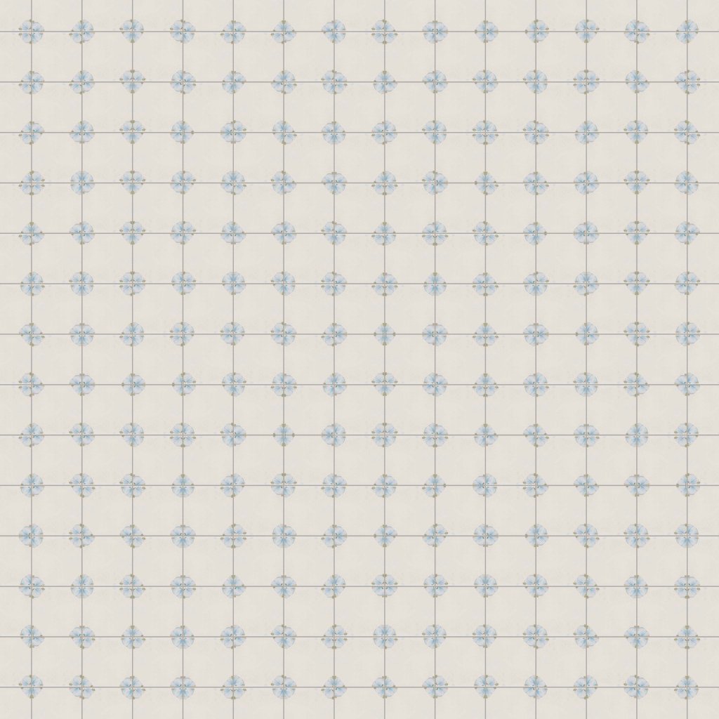 Marble Systems Petal Blanc Triangle, French Blue Matte Ceramic Tile 4x4 - Petal Blanc Triangle, French Blue