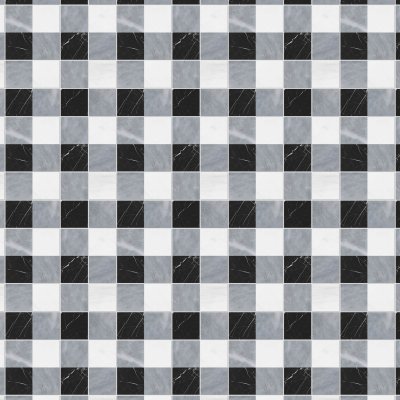 Marble Systems Allure Light, Snow White, Black Honed 4x4 Marble Mosaic 16x16 - Allure Light, Snow White, Black - 16" x 16" x 3/8"