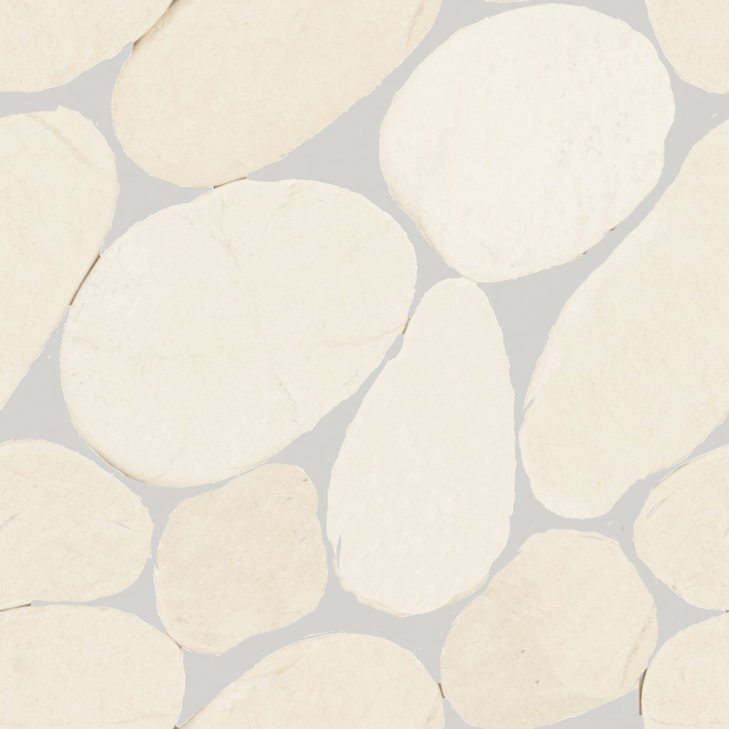 Daltile Pebble Oasis Icicle, Flat Pebble, Tumbled - Icicle