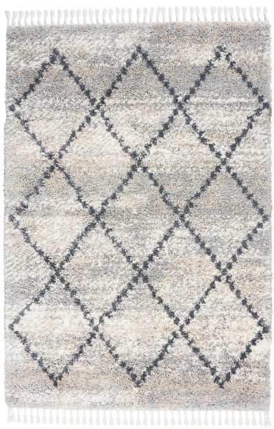 Nourison Home Nourison Oslo Shag OSL01 7'10" x 10'6" Silver Grey Shag Indoor Rug - 4' x 6'