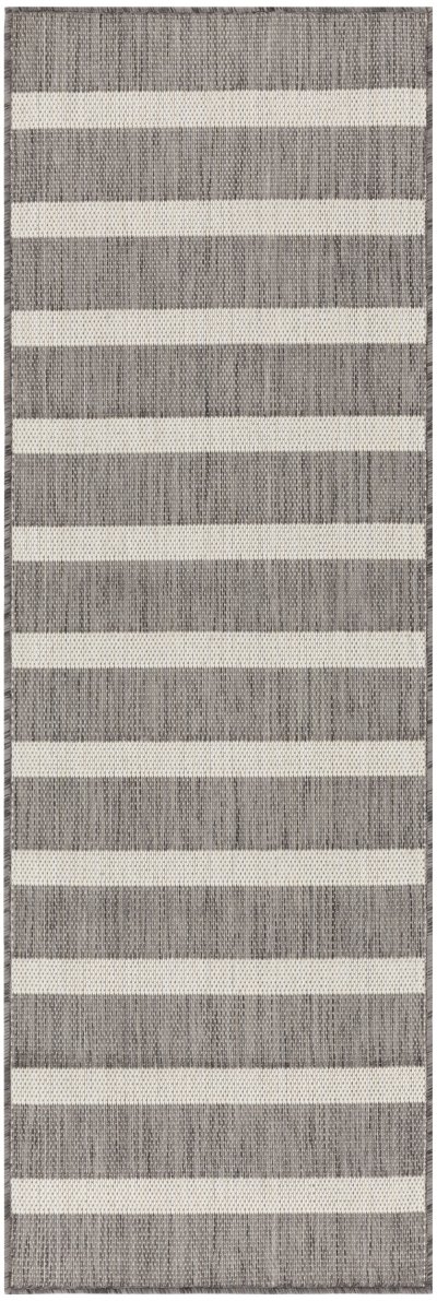 Nourison Home Nourison Positano POS03 8' x Square Charcoal Ivory Modern Rug - 2' x 6'