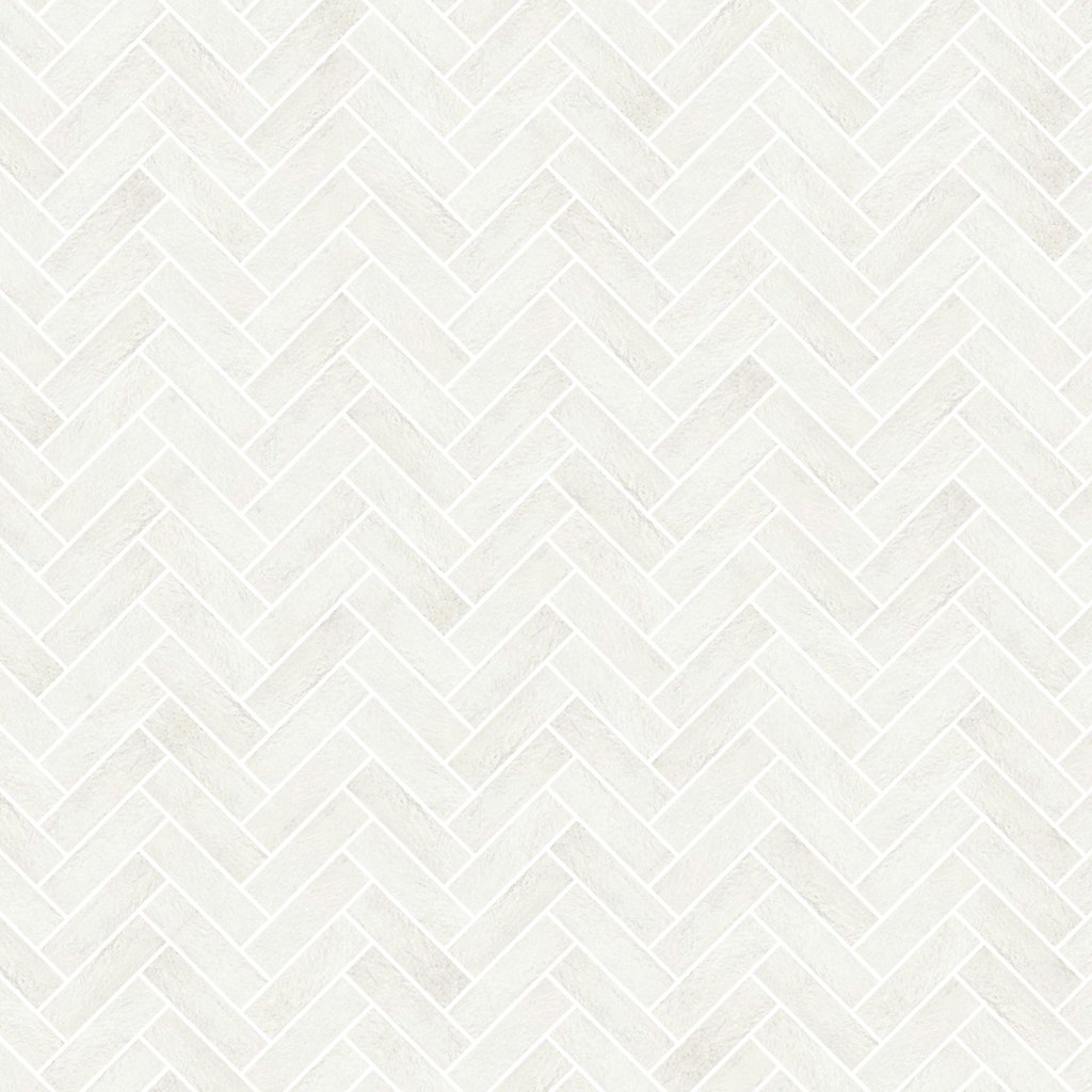 MSI Alpine Clay Brick Herringbone 2.25X7.5 - White