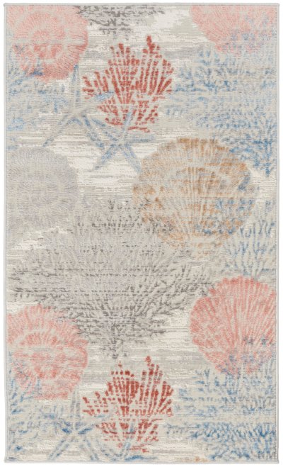 Nourison Home Nourison Seaside SDS04 2'3" x 7'6" Multicolor Coastal, Nautical & Beach Indoor Rug - 3' x 5'