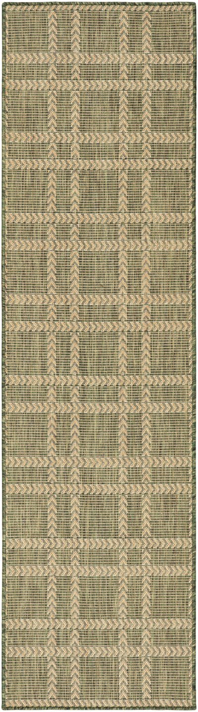 Nourison Home Nourison Horizon Indoor/Outdoor HOZ04 2' x 6' Green Modern Rug - 2'2" x 8'