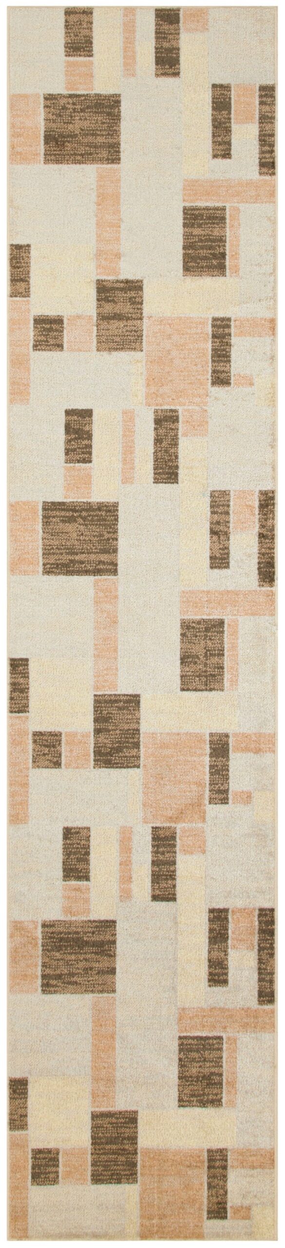 Nourison Home Nourison Astra Machine Washable ASW09 2'2" x 8' Beige Multicolor Modern Indoor Rug