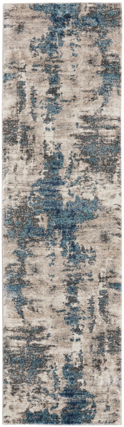 Nourison Home Nourison American Manor AMR04 7'10" x 9'10" Ivory Blue Modern Indoor Rug - 2'2" x 7'6"