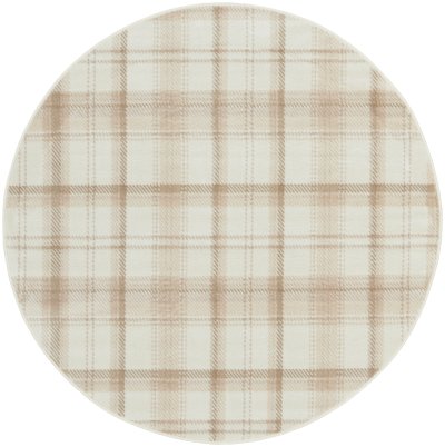 Nourison Home Nourison Grafix GRF03 2' x 6' Ivory Beige Farmhouse Indoor Rug - 4' Round