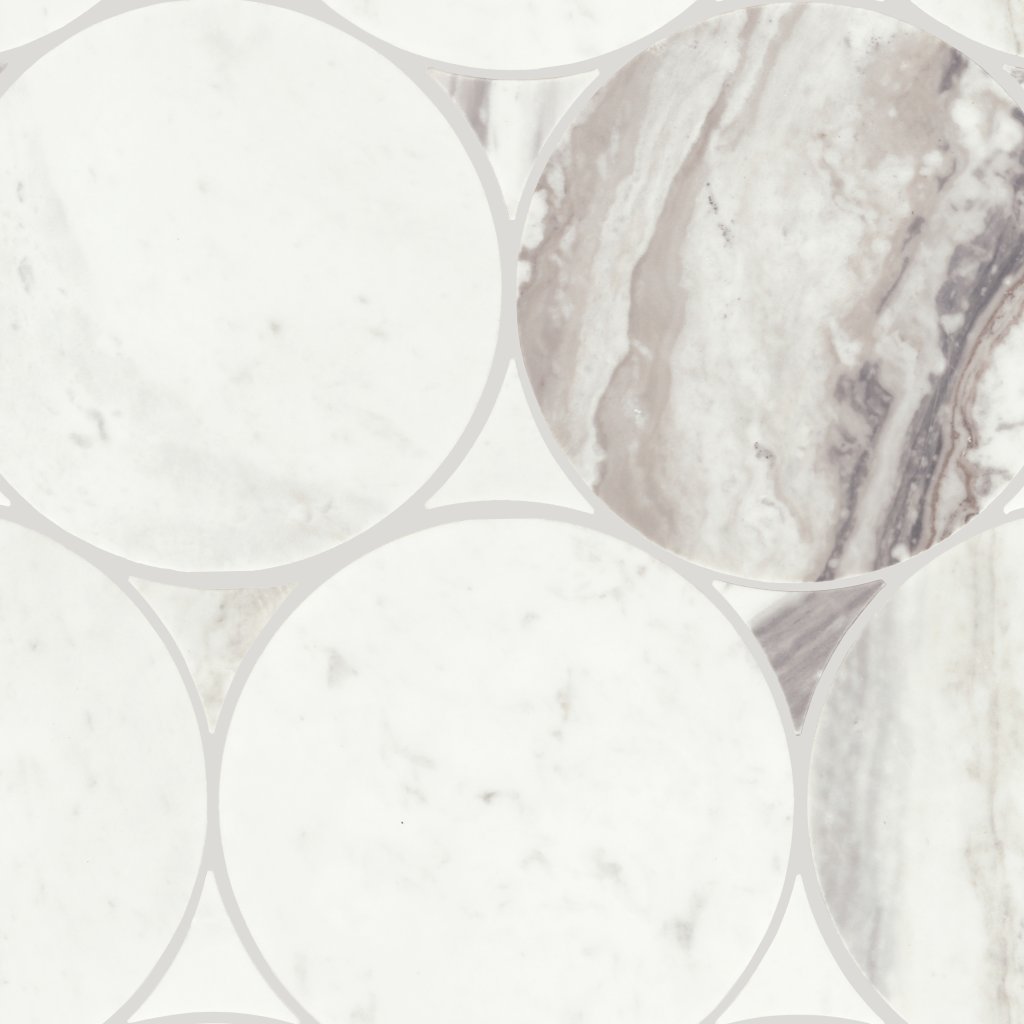 Daltile Eclessia Marble Volakas, Circle, 6, Polished - Volakas