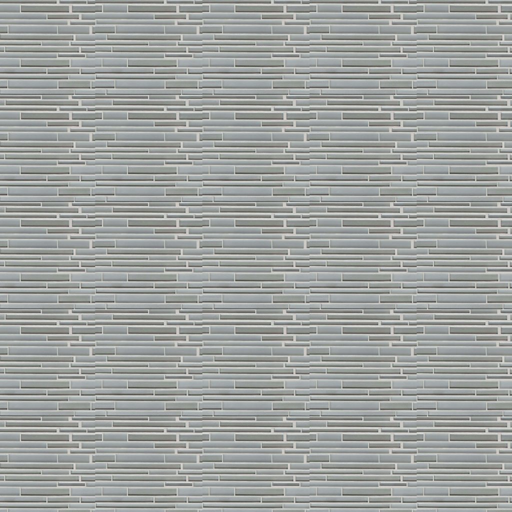 Marble Systems Sterling Glossy Interlocking Slides Glass Mosaic 12x12 - Sterling